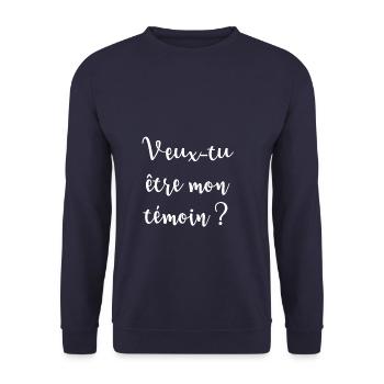 Veux-tu être mon témoin ? - Sweat-shirt Unisexe - marine - Devant - Alina (178cm) & Michal (187cm)