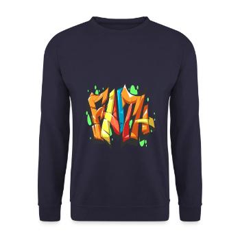 graffiti - Sweat-shirt Unisexe - marine - Devant - Alina (178cm) & Michal (187cm)