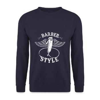 Barber Friseur Frisör Stylist - Unisex Pullover - Navy - Vorne - Alina (178cm) & Michal (187cm)