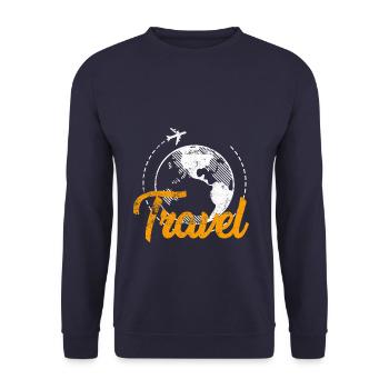 Traveller Globus Travel - Unisex Sweatshirt - navy - Front - Alina (178cm) & Michal (187cm)