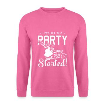motorcycle wedding couple party - Unisex Sweatshirt - pink - Front