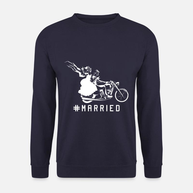 motorcycle wedding couple - Unisex Sweatshirt - navy