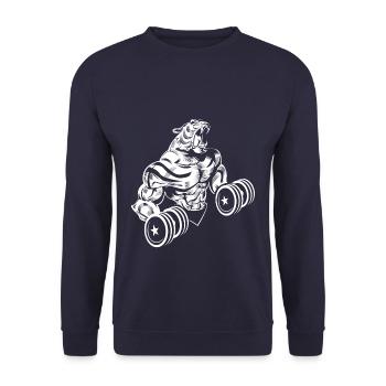 Tiger hanté gym - Sweat-shirt Unisexe - marine - Devant - Alina (178cm) & Michal (187cm)