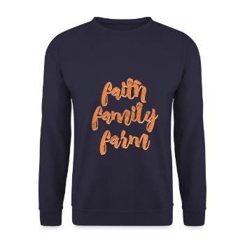 Faith family farm saying - Unisex Sweatshirt - navy - Front - Alina (178cm) & Michal (187cm)
