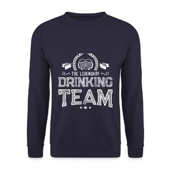 legendary drinking team - Unisex Sweatshirt - navy - Front - Alina (178cm) & Michal (187cm)