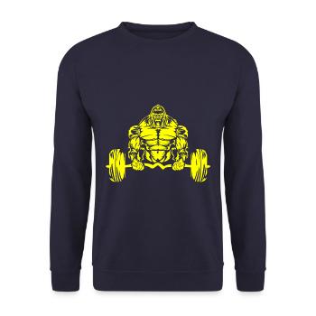 gorilla gym beast bodybuilding - Unisex Pullover - Navy - Vorne - Alina (178cm) & Michal (187cm)