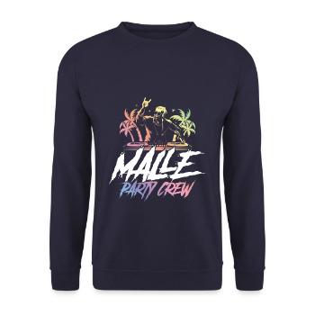 malle dj party crew - Unisex Pullover - Navy - Vorne - Alina (178cm) & Michal (187cm)