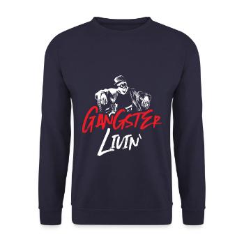 gangster leben - Unisex Pullover - Navy - Vorne - Alina (178cm) & Michal (187cm)
