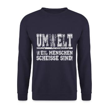 Umwelt - Unisex Pullover - Navy - Vorne - Alina (178cm) & Michal (187cm)
