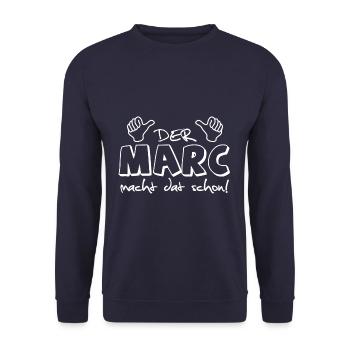 Marc - Unisex Pullover - Navy - Vorne - Alina (178cm) & Michal (187cm)