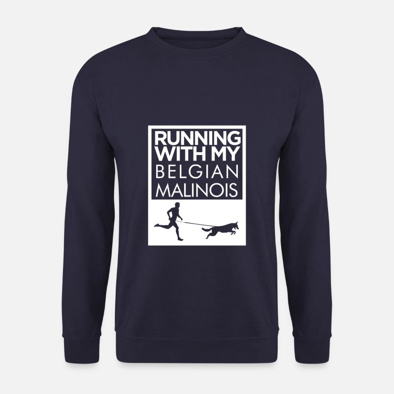 Belgian malinois running shirt - Unisex Sweatshirt - navy