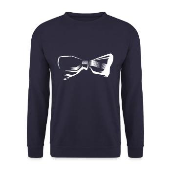 bow bow tie symbol - Unisex Sweatshirt - navy - Front - Alina (178cm) & Michal (187cm)