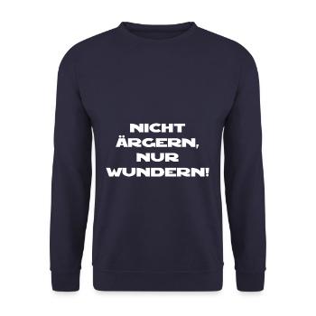 Nicht ärgern, nur wundern - Unisex Pullover - Navy - Vorne - Alina (178cm) & Michal (187cm)