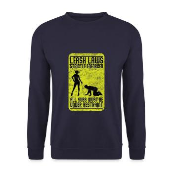 Leash Law BDSM - Unisex Pullover - Navy - Vorne - Alina (178cm) & Michal (187cm)