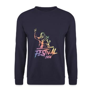 dj festival crew coloré - Sweat-shirt Unisexe - marine - Devant - Alina (178cm) & Michal (187cm)