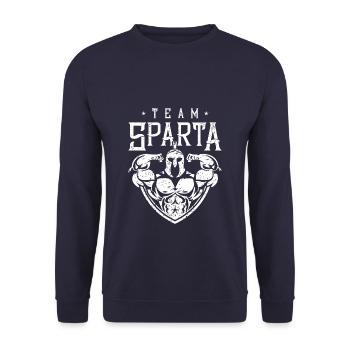 Sparta team workout - Unisex Sweatshirt - navy - Front - Alina (178cm) & Michal (187cm)