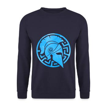 Spartan helmet symbol blue - Unisex Sweatshirt - navy - Front - Alina (178cm) & Michal (187cm)