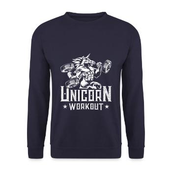 unicorn workout - Unisex Pullover - Navy - Vorne - Alina (178cm) & Michal (187cm)