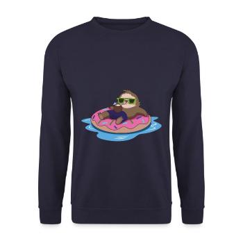 Sloth chill summer - Unisex Sweatshirt - navy - Front - Alina (178cm) & Michal (187cm)