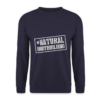 natural bodybuilding stempel - Unisex Pullover - Navy - Vorne - Alina (178cm) & Michal (187cm)