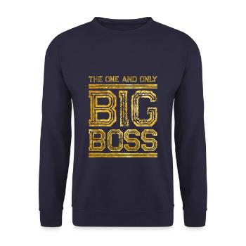 big boss gold - Unisex Pullover - Navy - Vorne - Alina (178cm) & Michal (187cm)