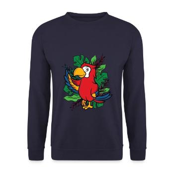 Parrot in the jungle, jungle animal in the wild - Unisex Sweatshirt - navy - Front - Alina (178cm) & Michal (187cm)