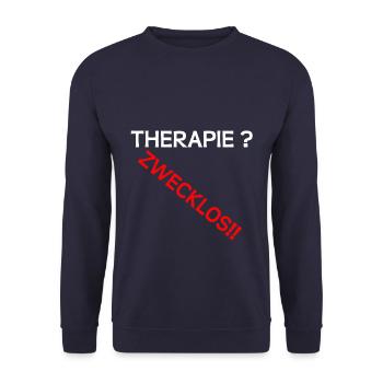 Therapie zwecklos - Unisex Pullover - Navy - Vorne - Alina (178cm) & Michal (187cm)
