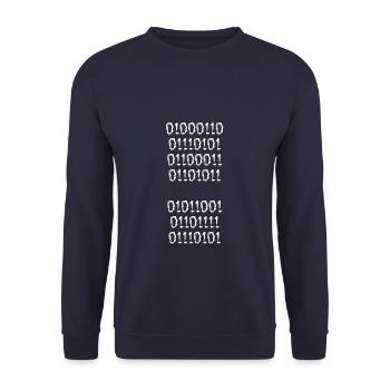 binary code - Unisex Sweatshirt - navy - Front - Alina (178cm) & Michal (187cm)