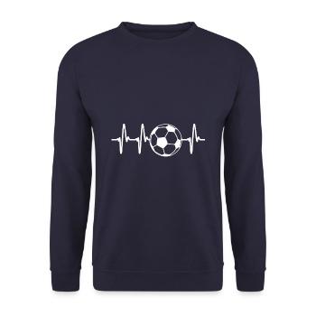 My heart beats for football - Unisex Sweatshirt - navy - Front - Alina (178cm) & Michal (187cm)