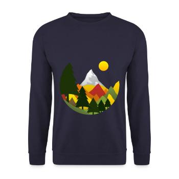 Mountains Mountains Autumn - Unisex Sweatshirt - navy - Front - Alina (178cm) & Michal (187cm)