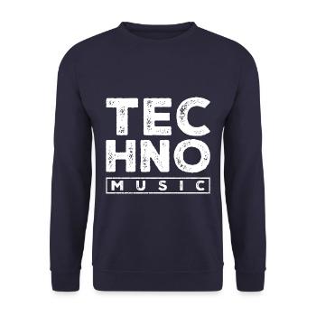 techno music - Unisex Sweatshirt - navy - Front - Alina (178cm) & Michal (187cm)