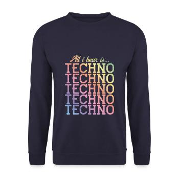 techno entendre de la musique colorée - Sweat-shirt Unisexe - marine - Devant - Alina (178cm) & Michal (187cm)