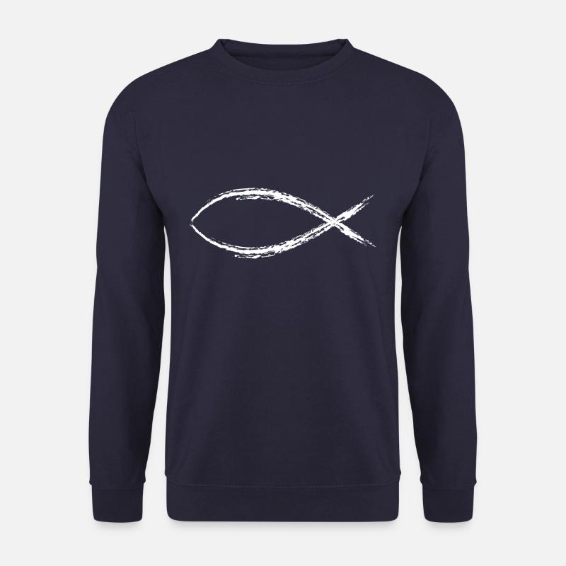 jesus fisch - Unisex Pullover - Navy