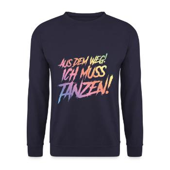 dance saying colorful - Unisex Sweatshirt - navy - Front - Alina (178cm) & Michal (187cm)
