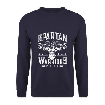 spartan warriors club hanteln - Unisex Pullover - Navy - Vorne - Alina (178cm) & Michal (187cm)