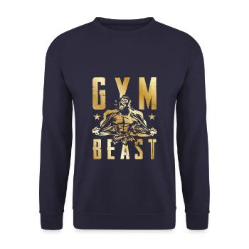 gorilla gym beast gold - Unisex Sweatshirt - navy - Front - Alina (178cm) & Michal (187cm)