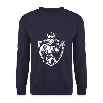 Poids des armoiries des pirates - Sweat-shirt Unisexe - marine - Devant - Alina (178cm) & Michal (187cm)