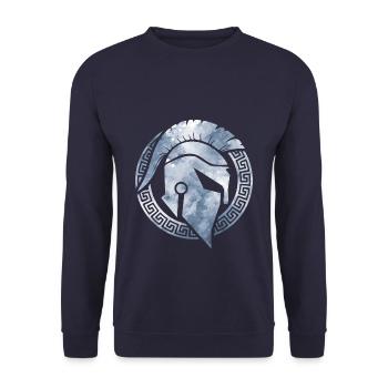 spartan helmet symbol - Unisex Pullover - Navy - Vorne - Alina (178cm) & Michal (187cm)