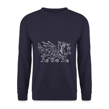 Drache - Unisex Pullover - Navy - Vorne - Alina (178cm) & Michal (187cm)