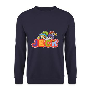Motif Jeck pour faire la fête à Cologne au carnaval - Sweat-shirt Unisexe - marine - Devant - Alina (178cm) & Michal (187cm)