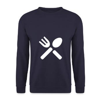 Couverts Alimentaires Blanc - Sweat-shirt Unisexe - marine - Devant - Alina (178cm) & Michal (187cm)