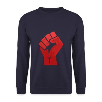Faust rot - Unisex Pullover - Navy - Vorne - Alina (178cm) & Michal (187cm)