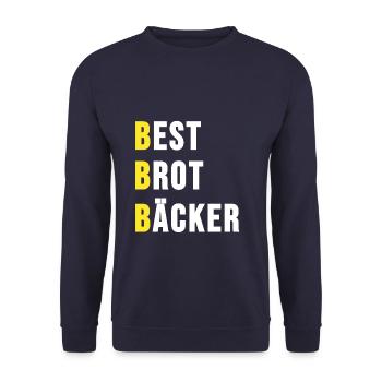 Bäcker Bäckerin Bester Brot Backstube Geschenk - Unisex Pullover - Navy - Vorne - Alina (178cm) & Michal (187cm)