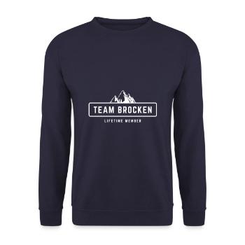Team Brocken Geschenkidee bestseller - Unisex Pullover - Navy - Vorne - Alina (178cm) & Michal (187cm)