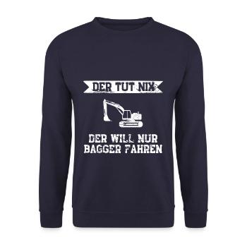 Bagger fahren - Unisex Pullover - Navy - Vorne - Alina (178cm) & Michal (187cm)