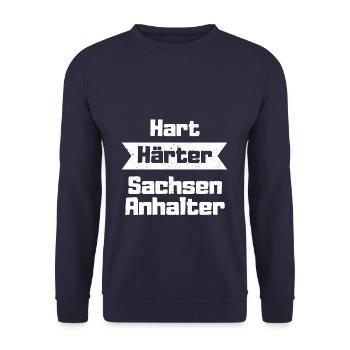 Sachsen Anhalter hart härter - Unisex Pullover - Navy - Vorne - Alina (178cm) & Michal (187cm)