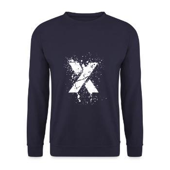 White X | Symbol | Design | Gifts - Unisex Sweatshirt - navy - Front - Alina (178cm) & Michal (187cm)
