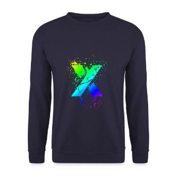 Colorful X | Symbol | Gifts | color gradient - Unisex Sweatshirt - navy - Front - Alina (178cm) & Michal (187cm)