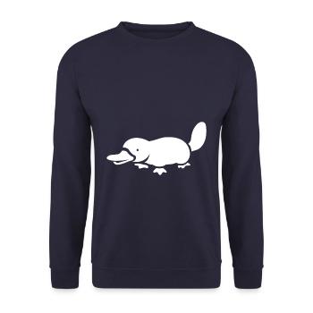 Platypus White - Unisex Pullover - Navy - Vorne - Alina (178cm) & Michal (187cm)