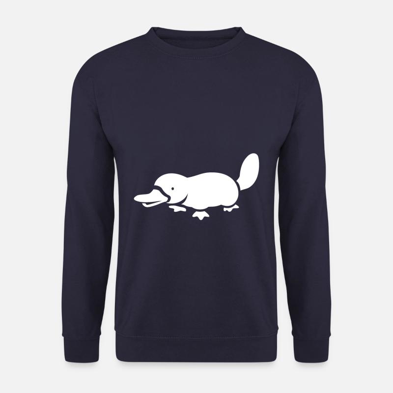 Platypus White - Unisex Pullover - Navy